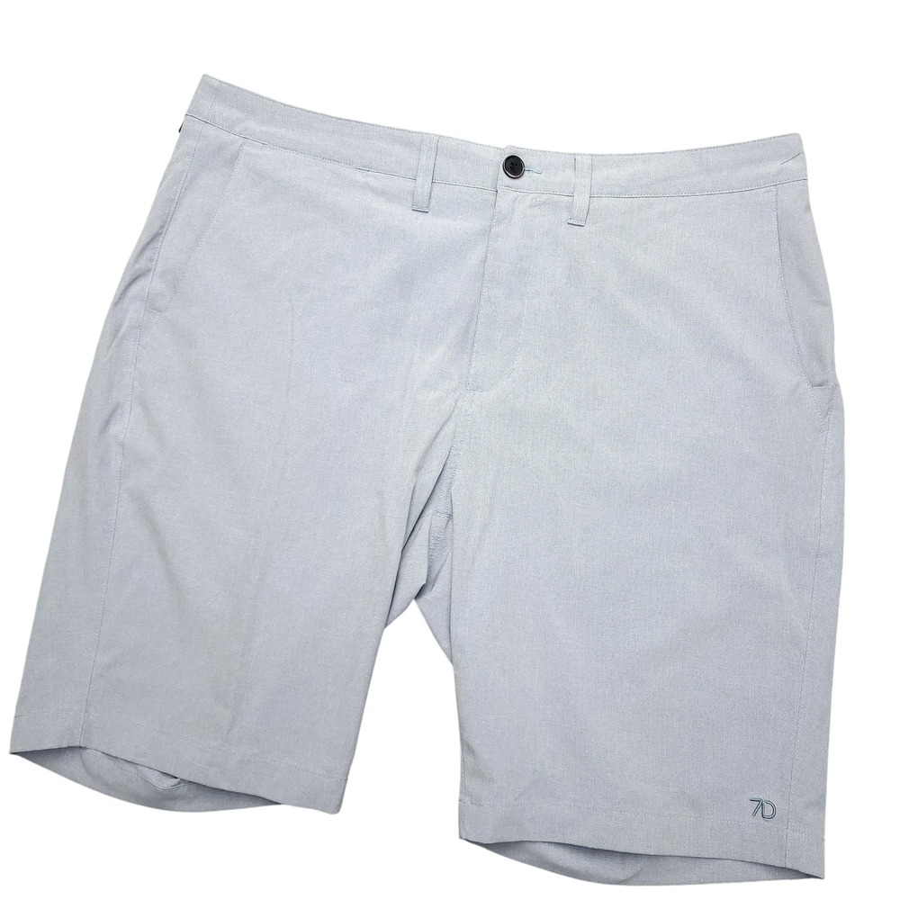 7 Diamonds Momentum Shorts Mens 38 Gray Stretch Chino Lightweight Casual